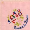 Embroided handkerchief: '1918, Souvenir de France'