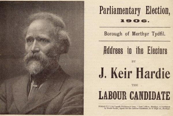Cover of Keir Hardie's 1906 election address with photo of Hardie