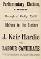 Cover of Keir Hardie's  1906 election address