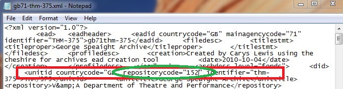 XML with repositorycode highlighted